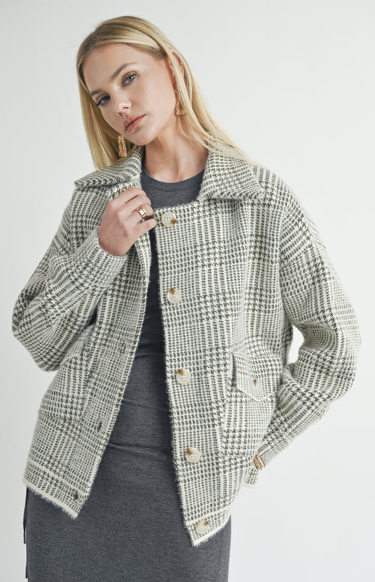 LOLA PLAID SWEATER JACKET