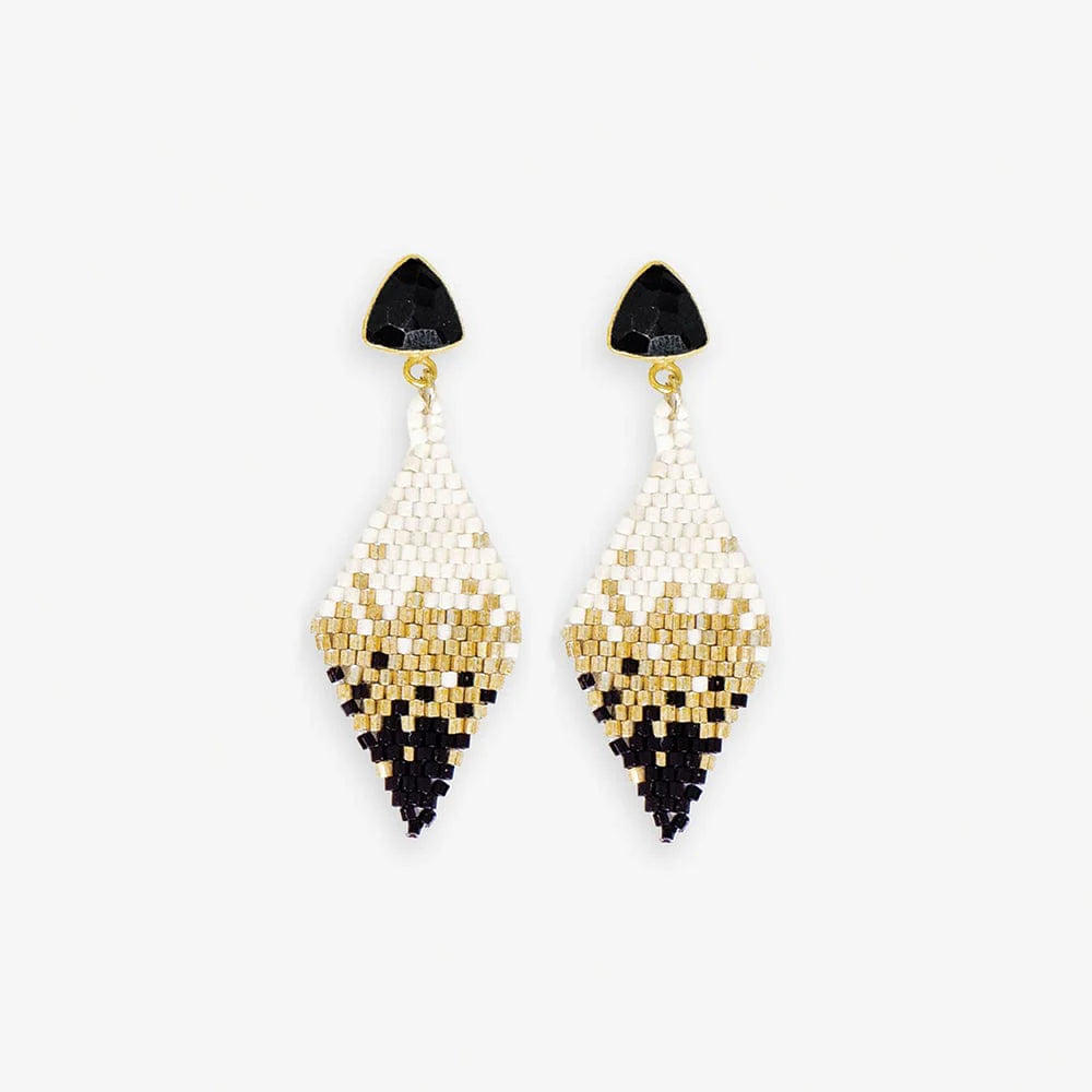 Sky Small Diamond Drop Earrings - Black