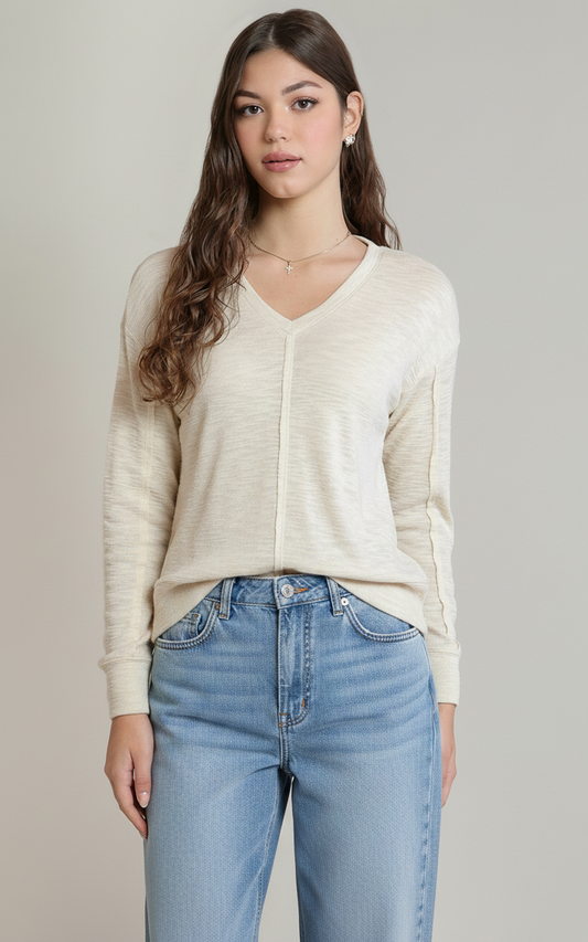 V-Neck Knit Top