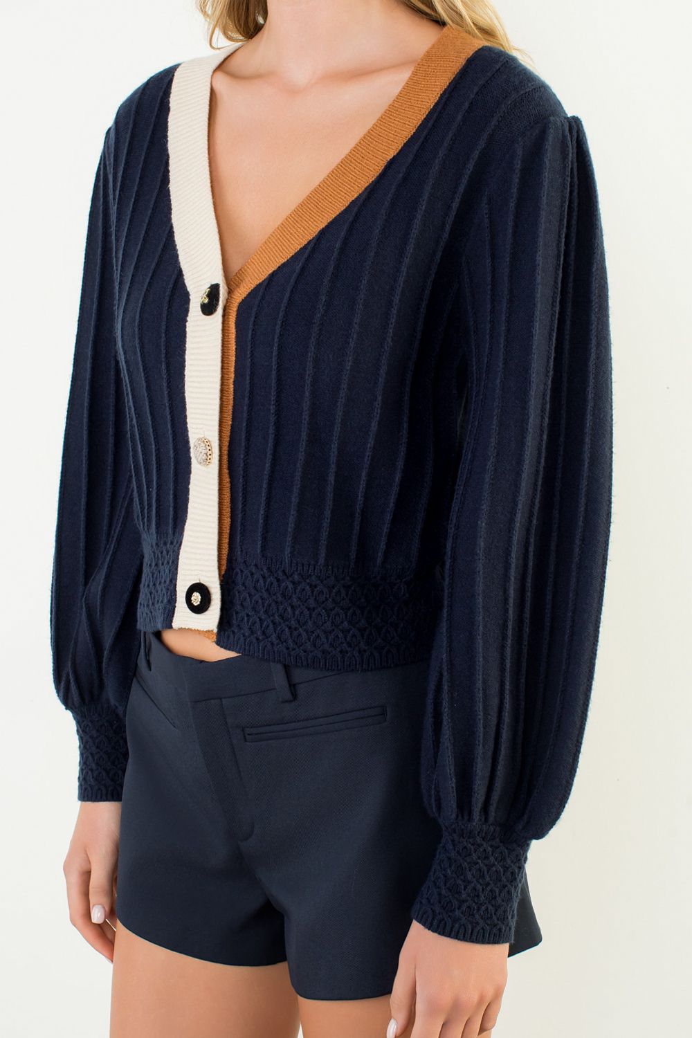 Color Block Knit Cardigan