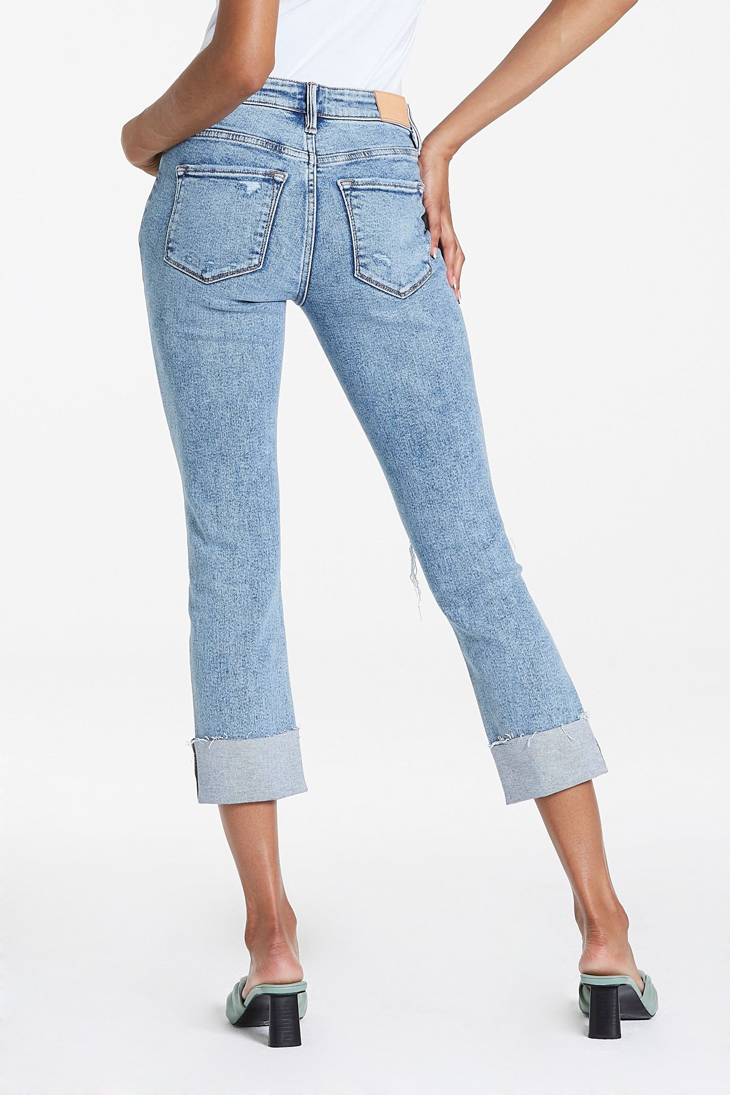 Blaire High Rise Cuffed Slim Straight Jeans