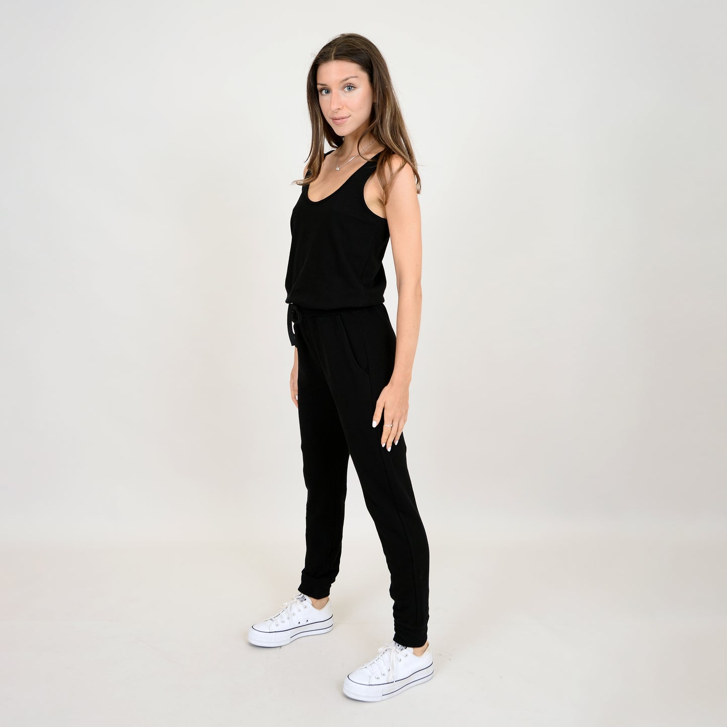 YOHNA SLUB TERRY TANK JUMPSUIT