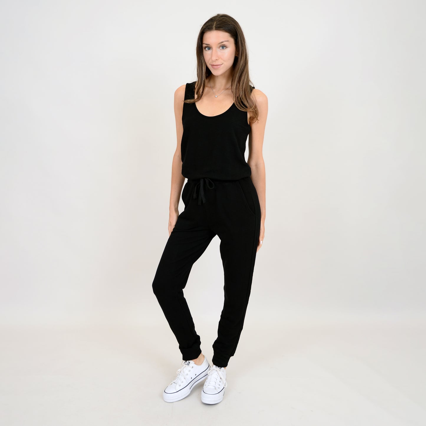 YOHNA SLUB TERRY TANK JUMPSUIT