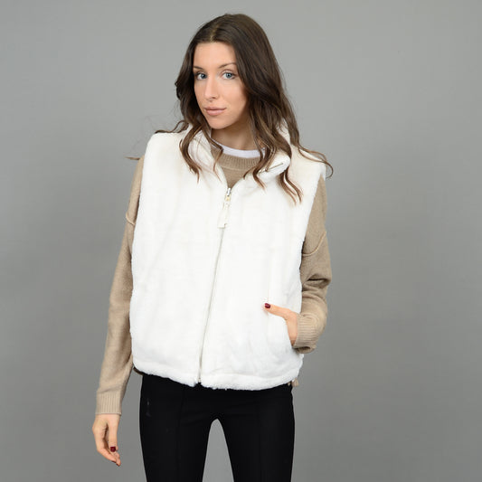 LESSIE REVERSIBLE VEST - CREAM