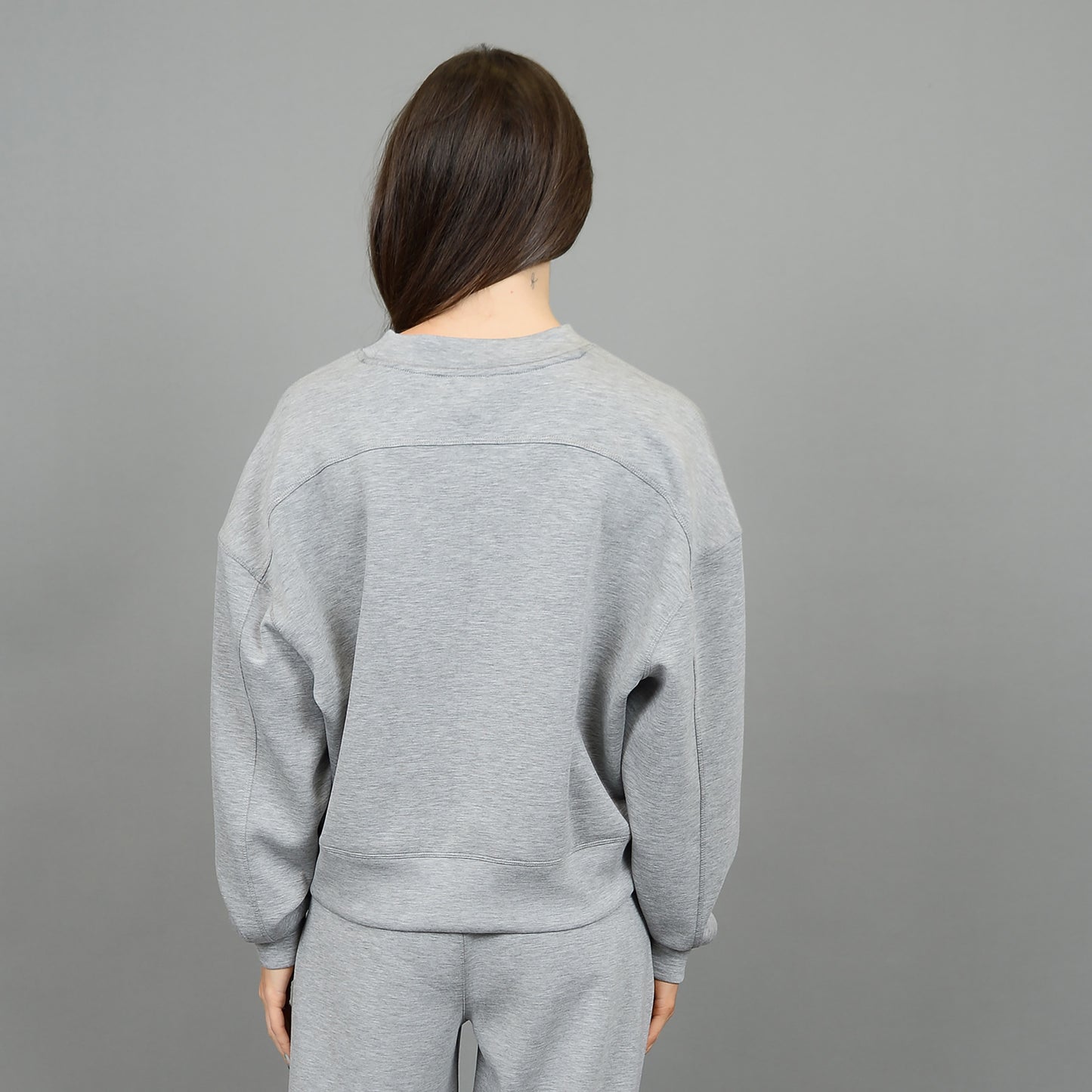 LUCIE HEATHER MELANGE LONGSLEEVE PULLOVER-MID HEATHER GREY