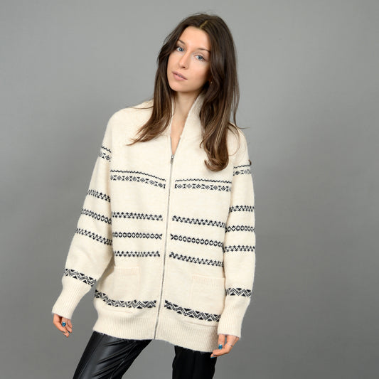 AZIMA LONG RAGLAN SLEEVE SHAWL NECK CARDIGAN