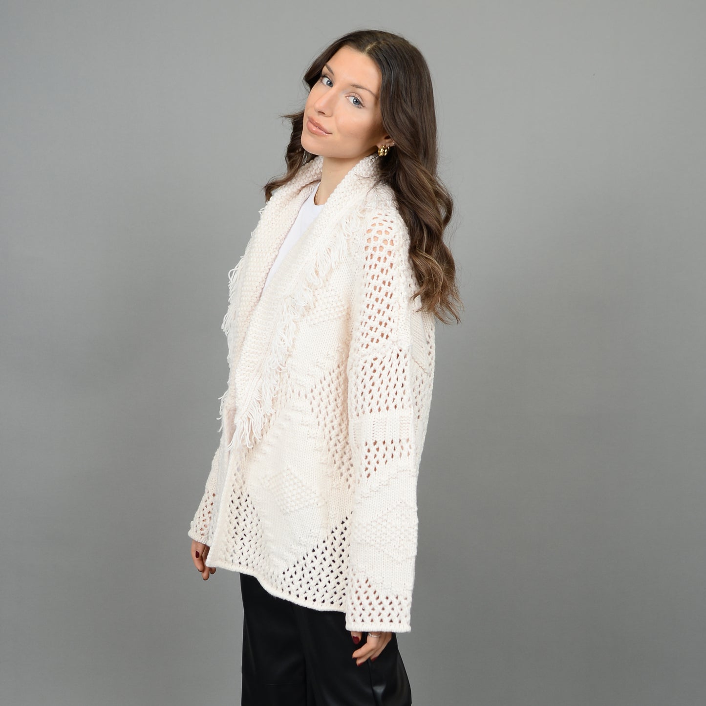 ILSA LONG SLEEVE SHAWL NECK CARDIGAN