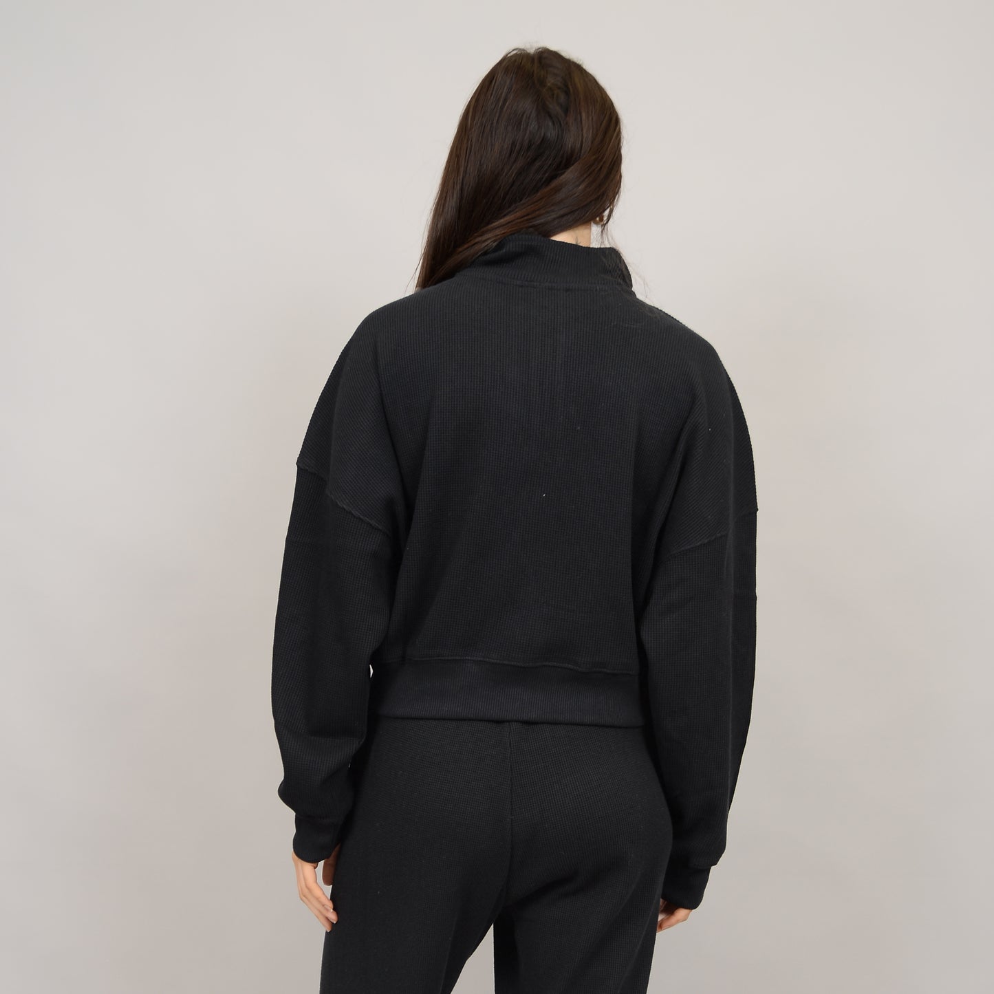 MAILYN MOCK NECK HALF ZIP PULLOVER - BLACK