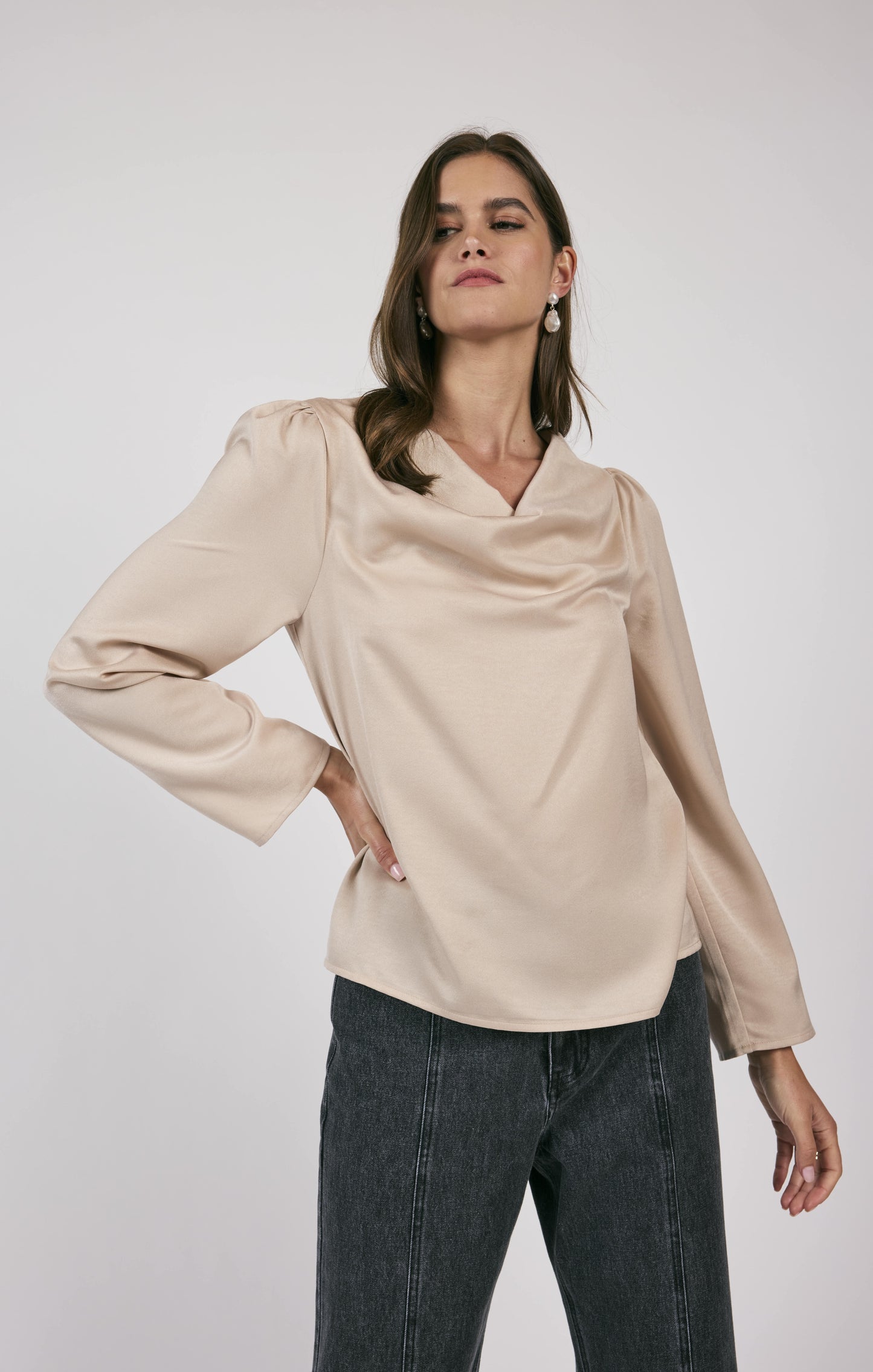 MODERNITY COWL NECK BLOUSE