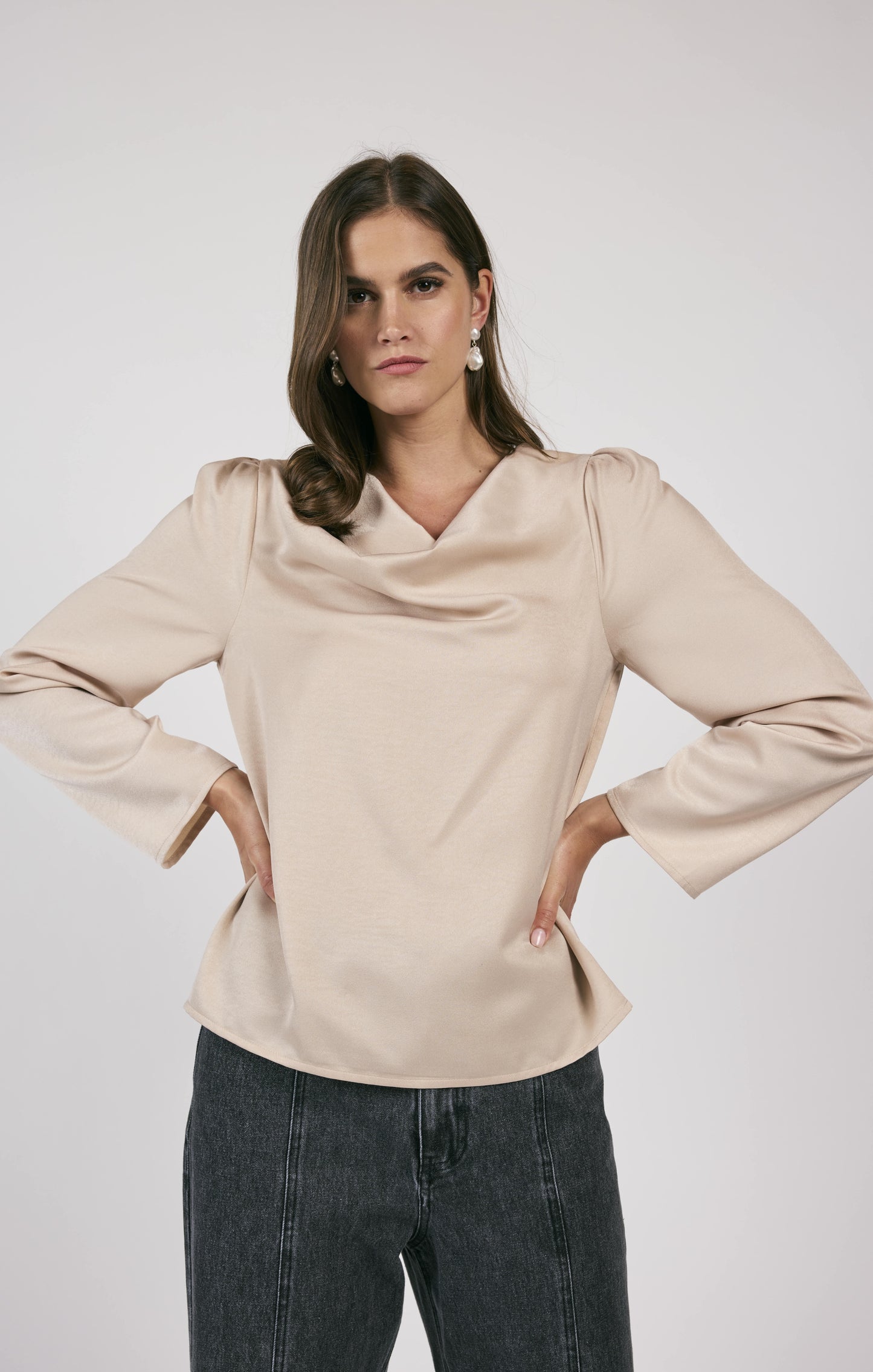 MODERNITY COWL NECK BLOUSE