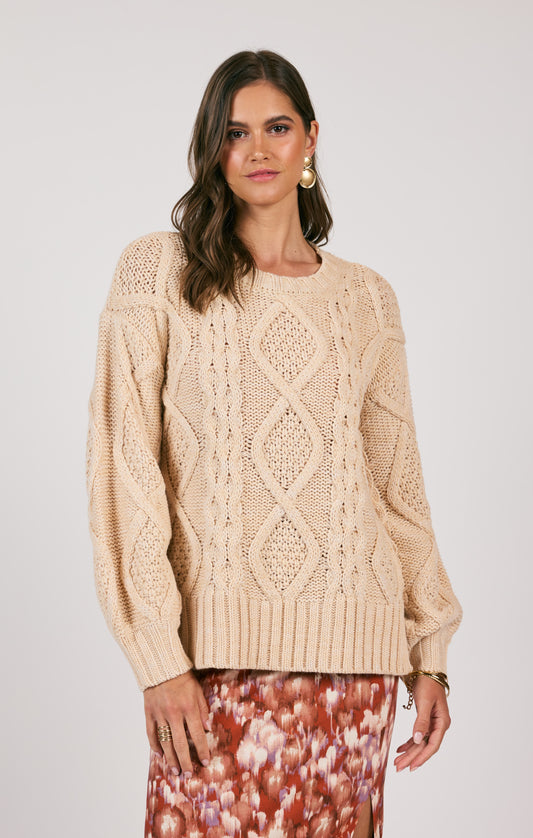 CEDAR OVERSIZED CABLE KNIT SWEATER