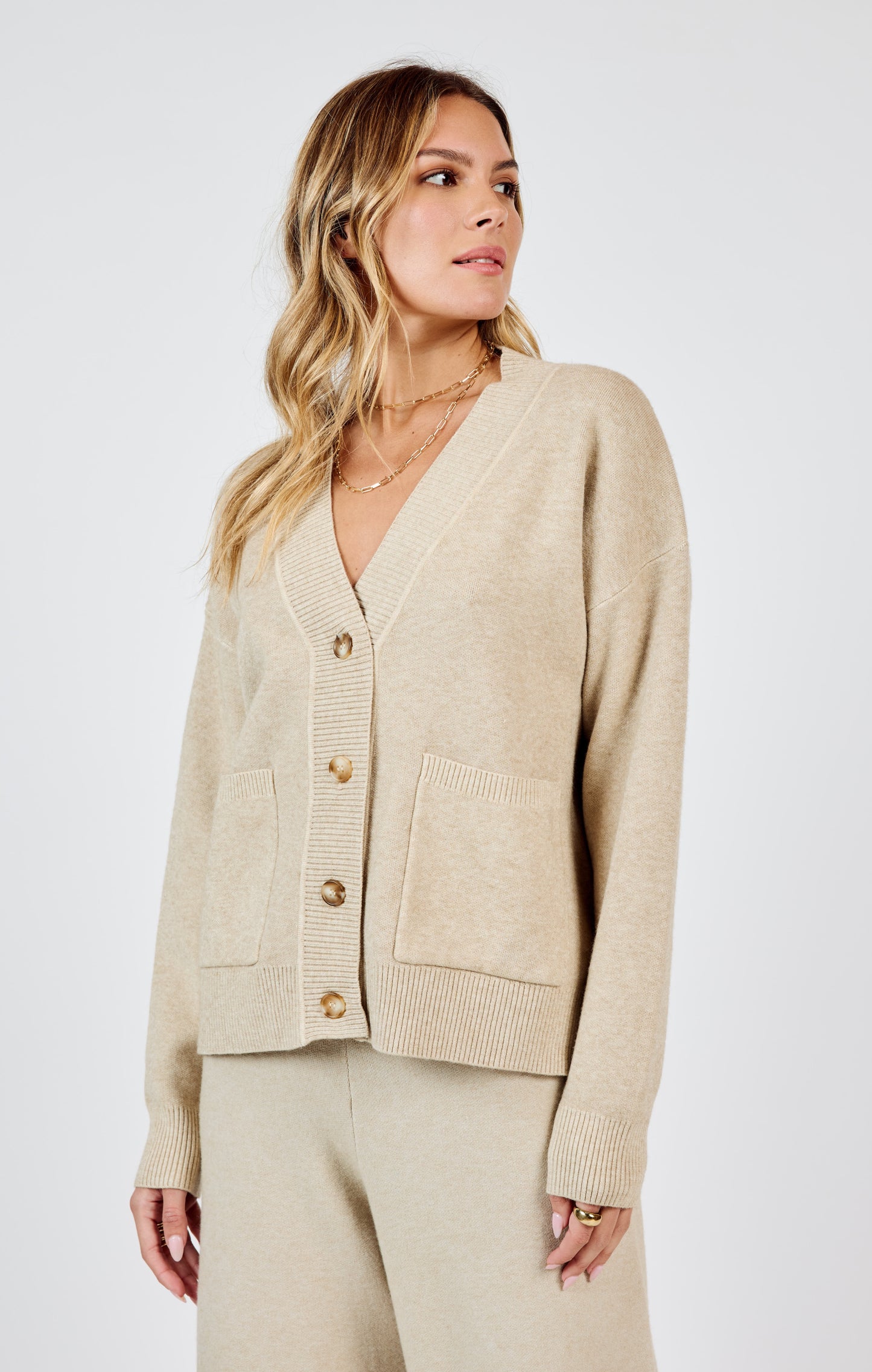 KELSIE BUTTON FRONT CARDIGAN W POCKETS