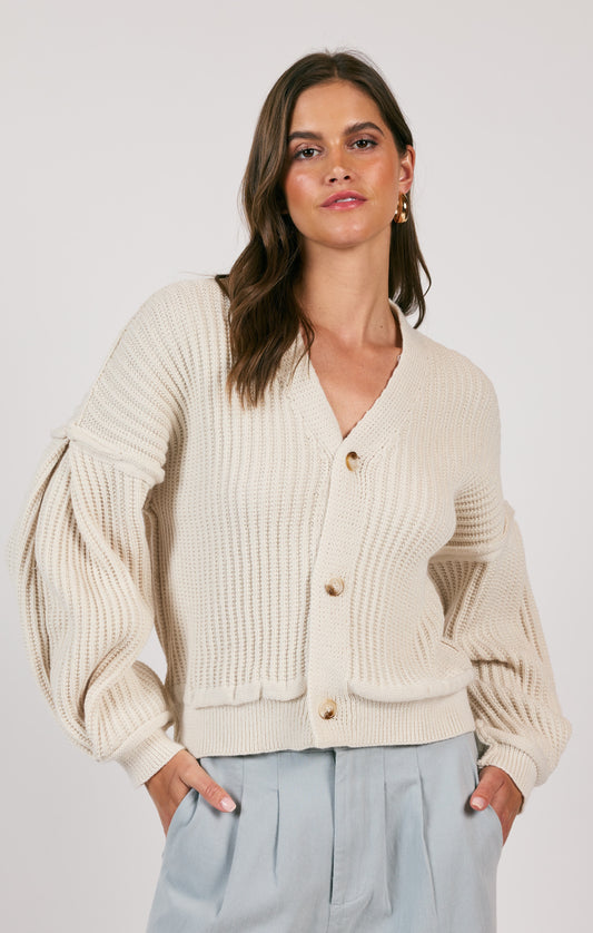 ENERGY GIVER BUBBLE SLEEVE CARDIGAN