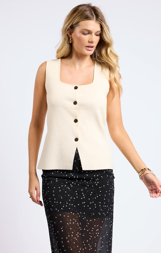 MYRA BUTTON FRONT KNIT VEST