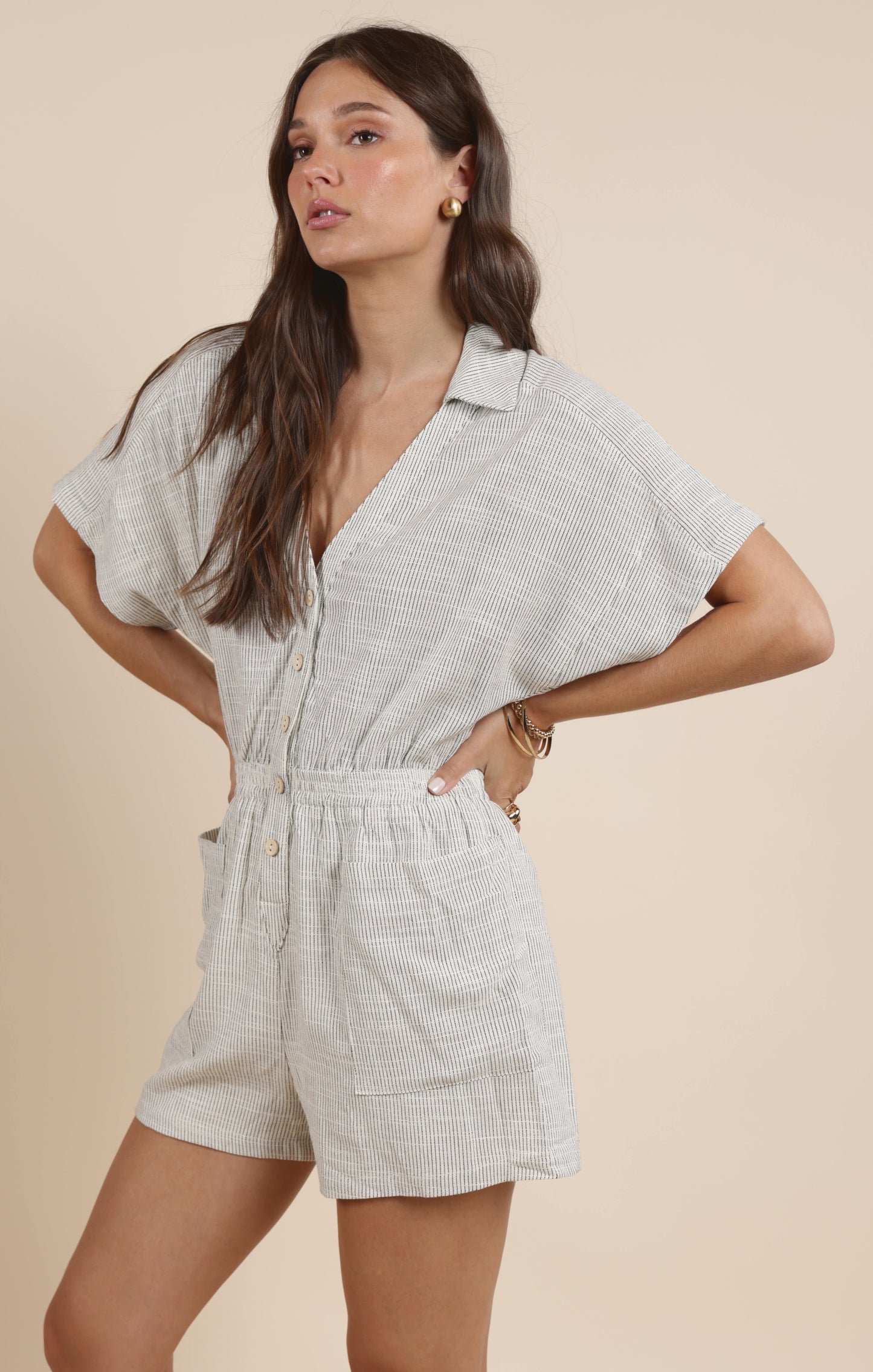 MOJAVE BUTTONED ROMPER