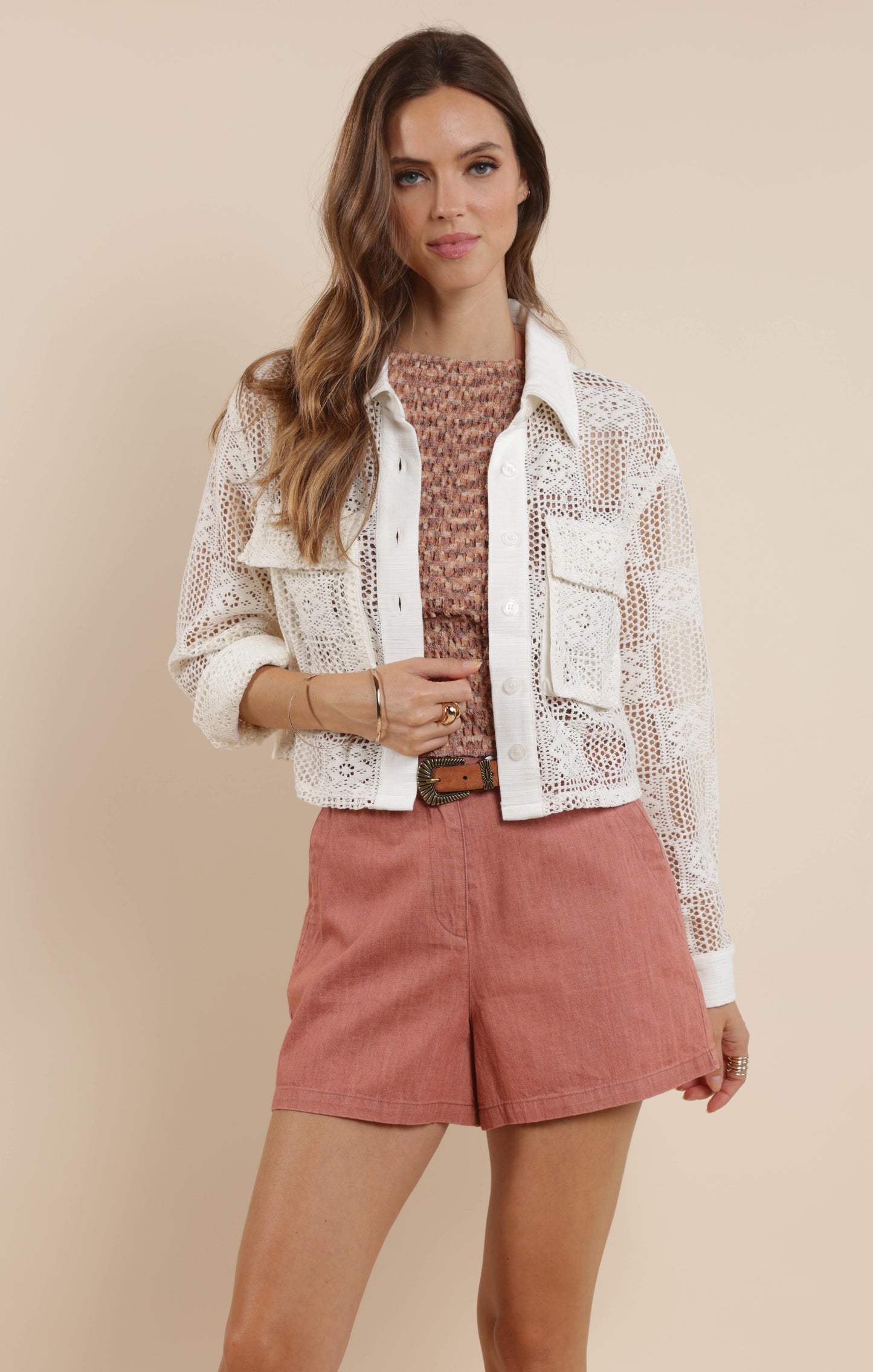 SUMMER LOVIN CROCHET LINEN JACKET