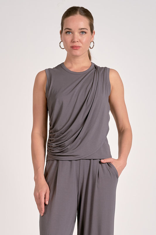 Draped Front Tank - Grey