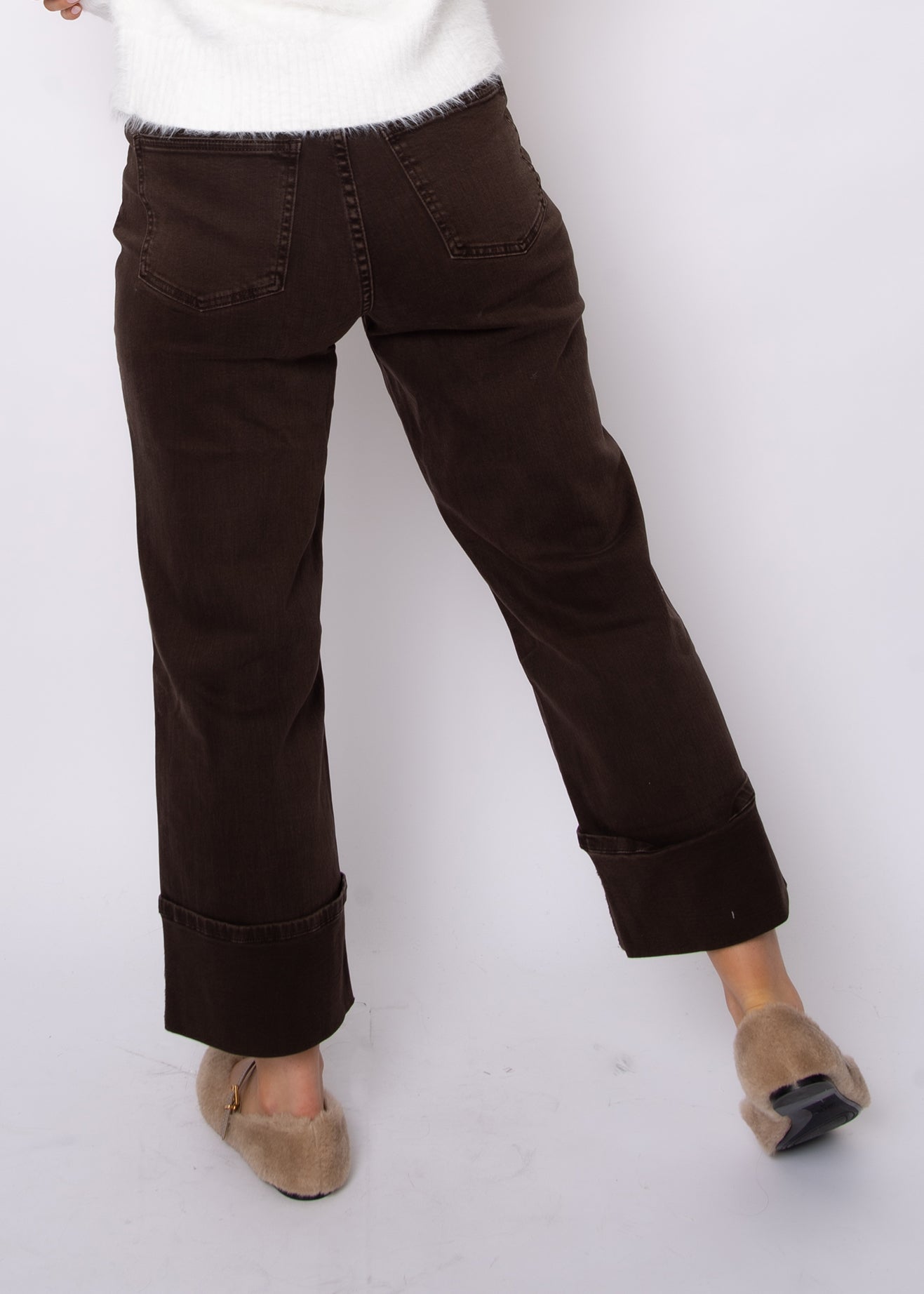 Carla Stretch Twill Cuff Jeans - Java Brown