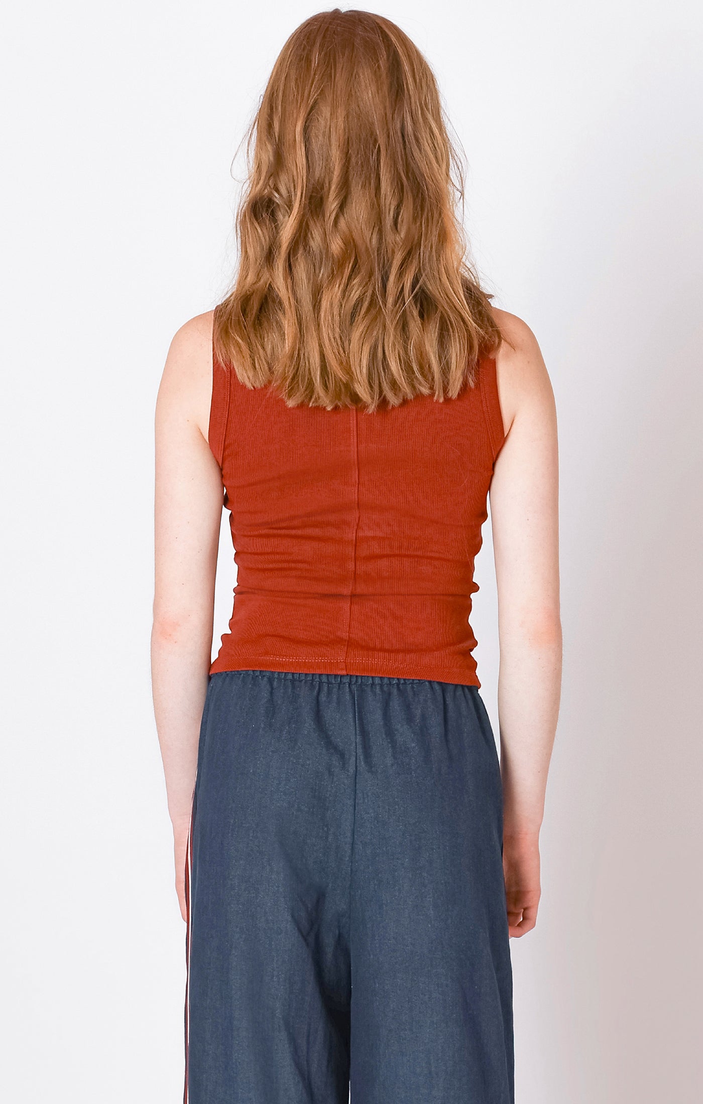 RIBBED TANK BY DEX -  BURNT ORANGE