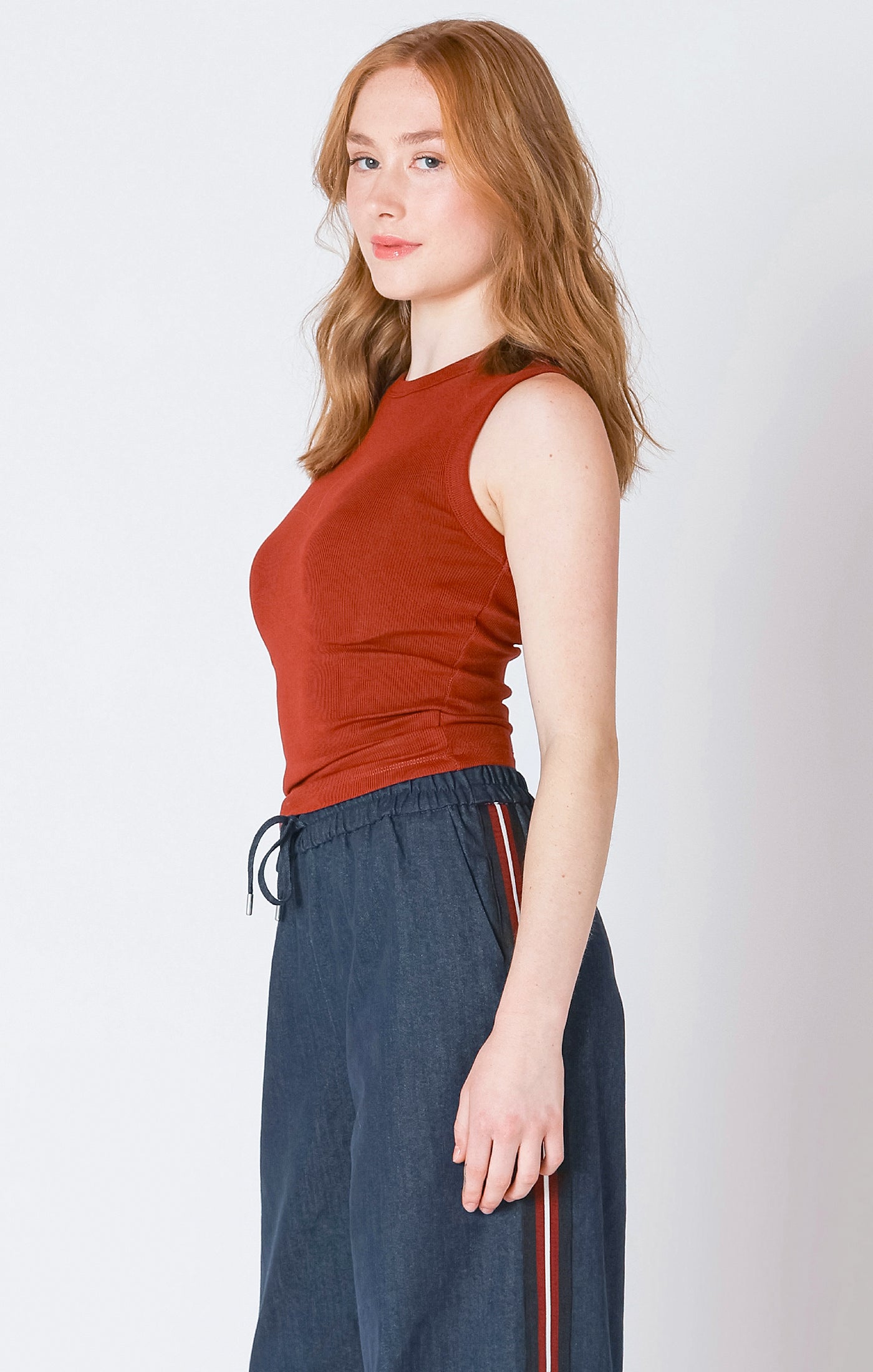 RIBBED TANK BY DEX -  BURNT ORANGE