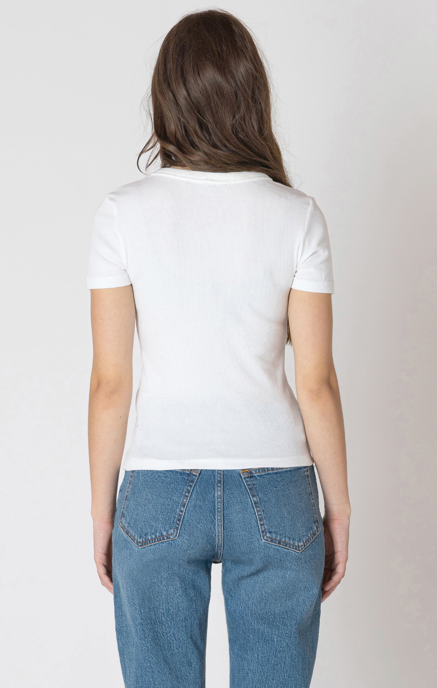 BASIC RIBBED TEE BY DEX - WHITE