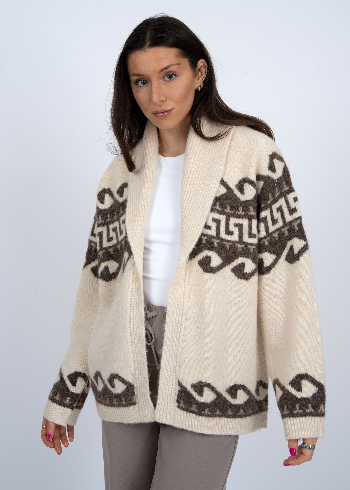 ASTRID LONG SLEEVE SHAWL COLLAR CARDIGAN