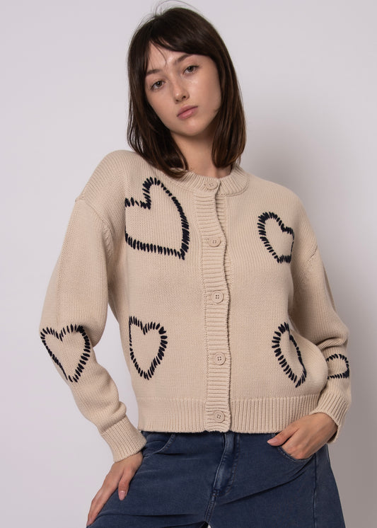 Asha Long Sleeve Crew Neck Cardigan