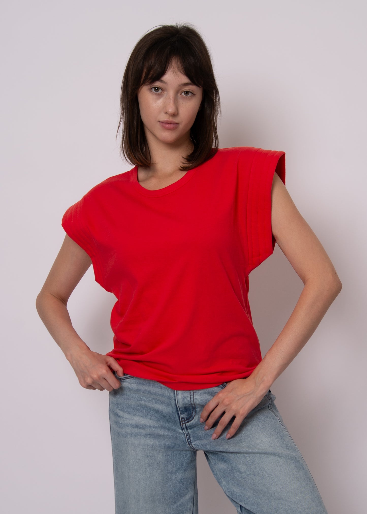 Milo Extended Shoulder Crew Neck Top