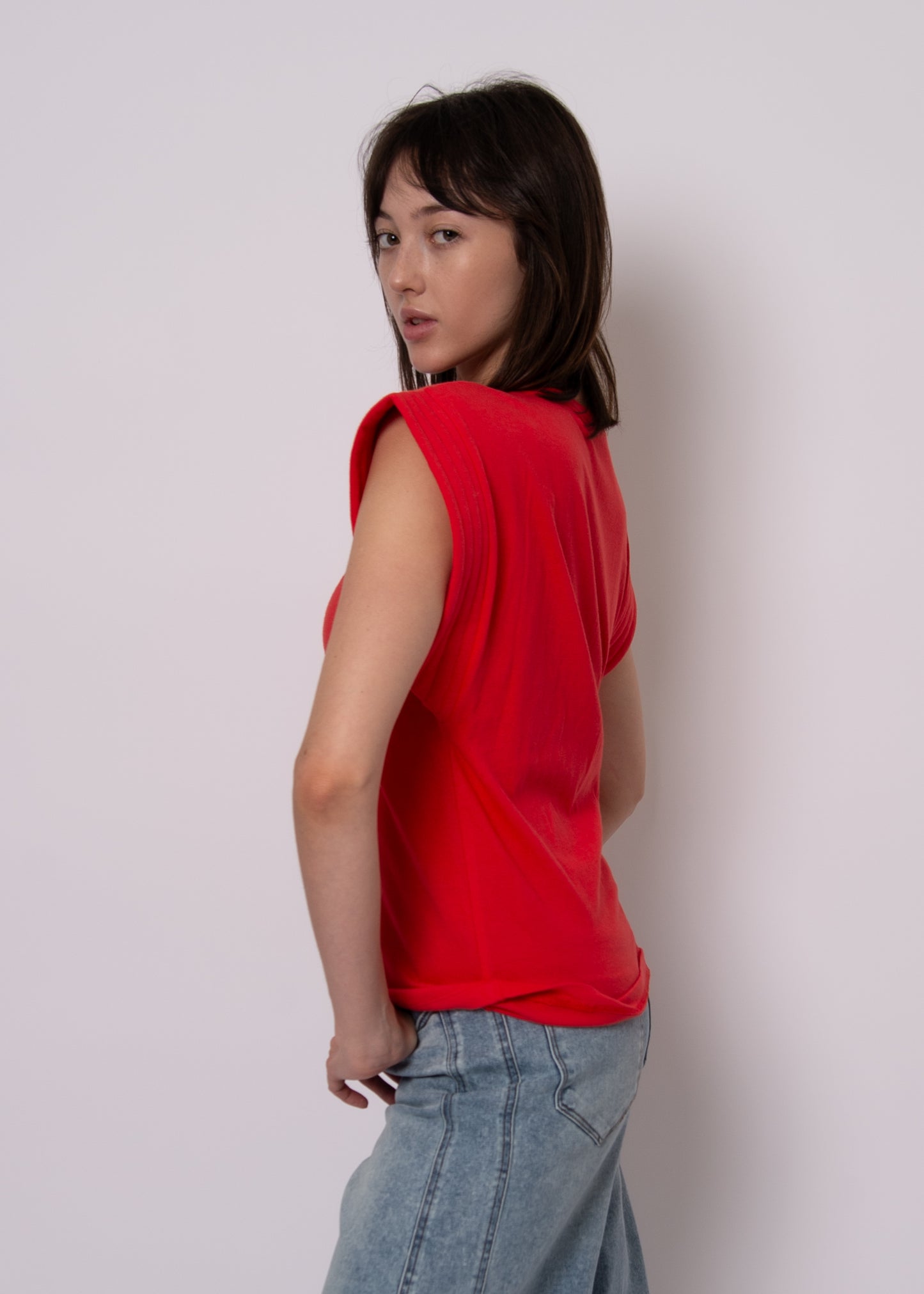 Milo Extended Shoulder Crew Neck Top