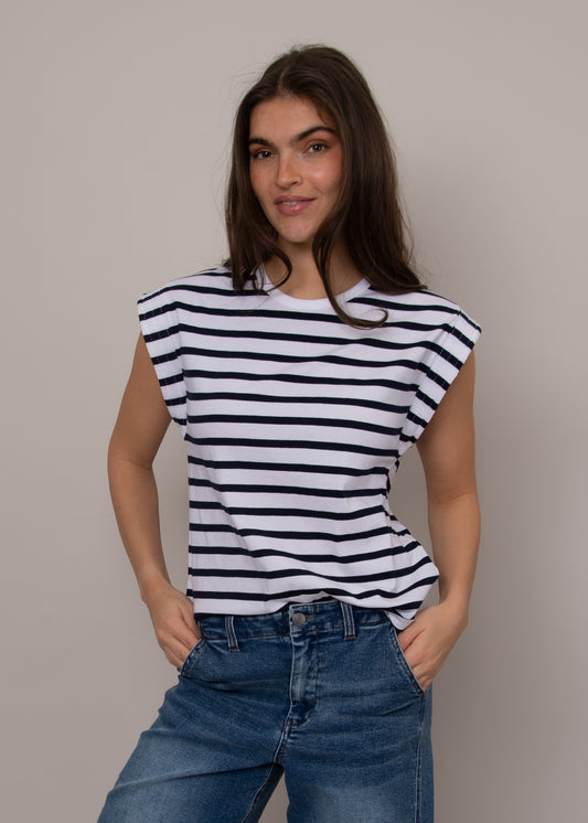 Merry Extended Shoulder Crew Neck Top