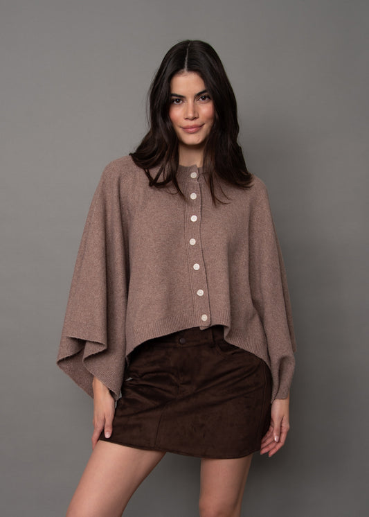 Costanza Button Front Poncho