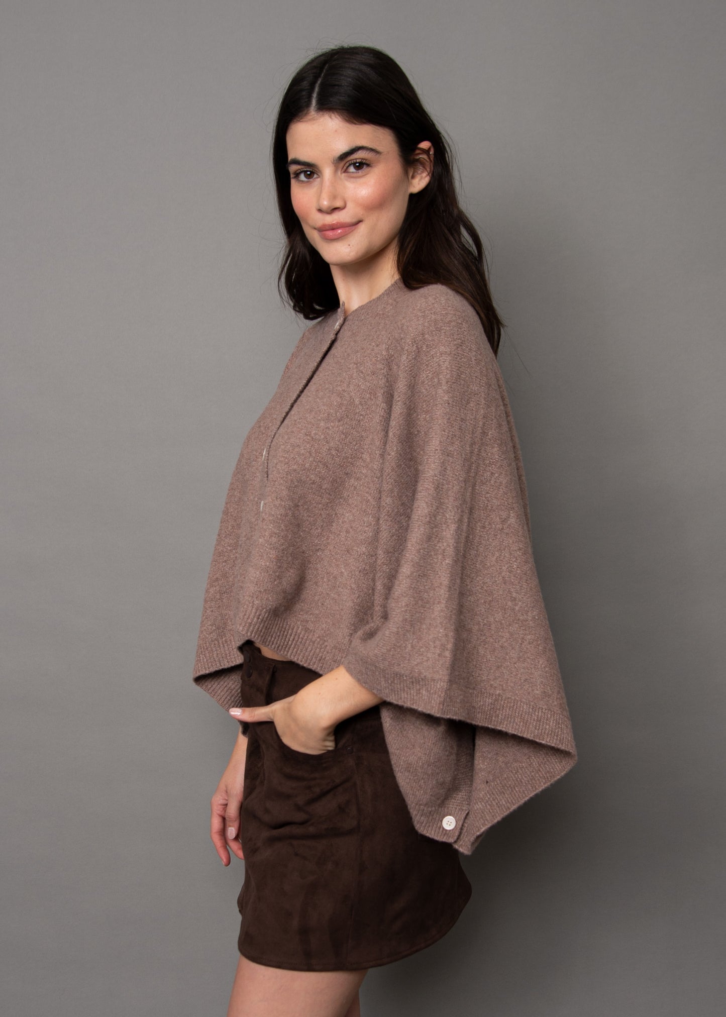 Costanza Button Front Poncho