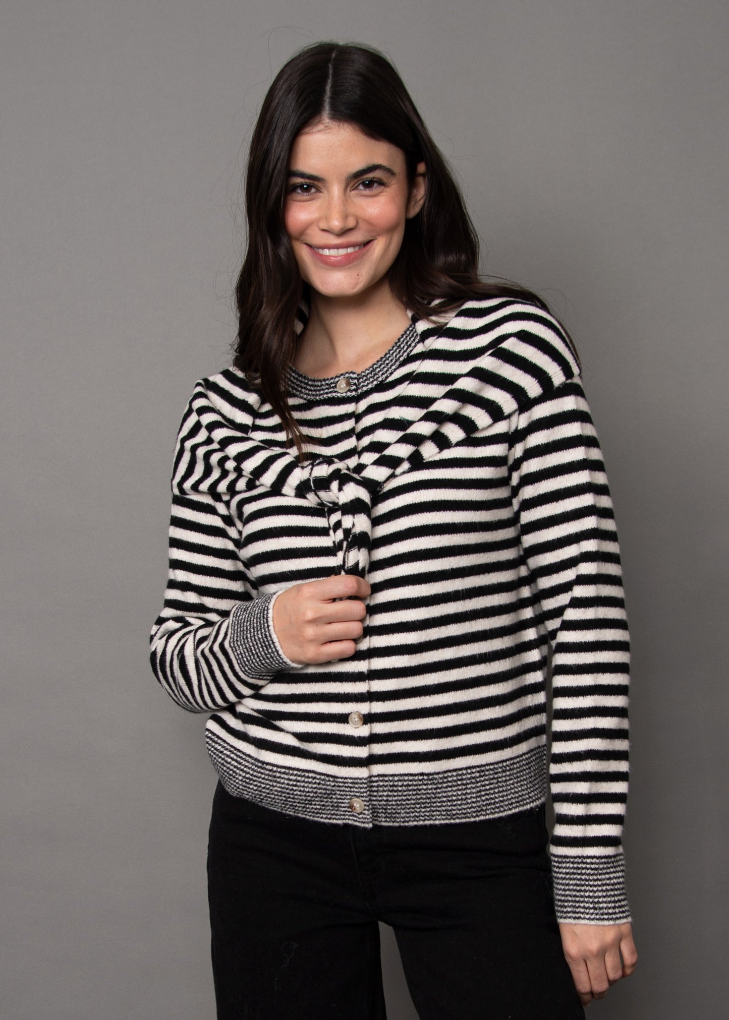 Neela Striped Sweater w/Scarf