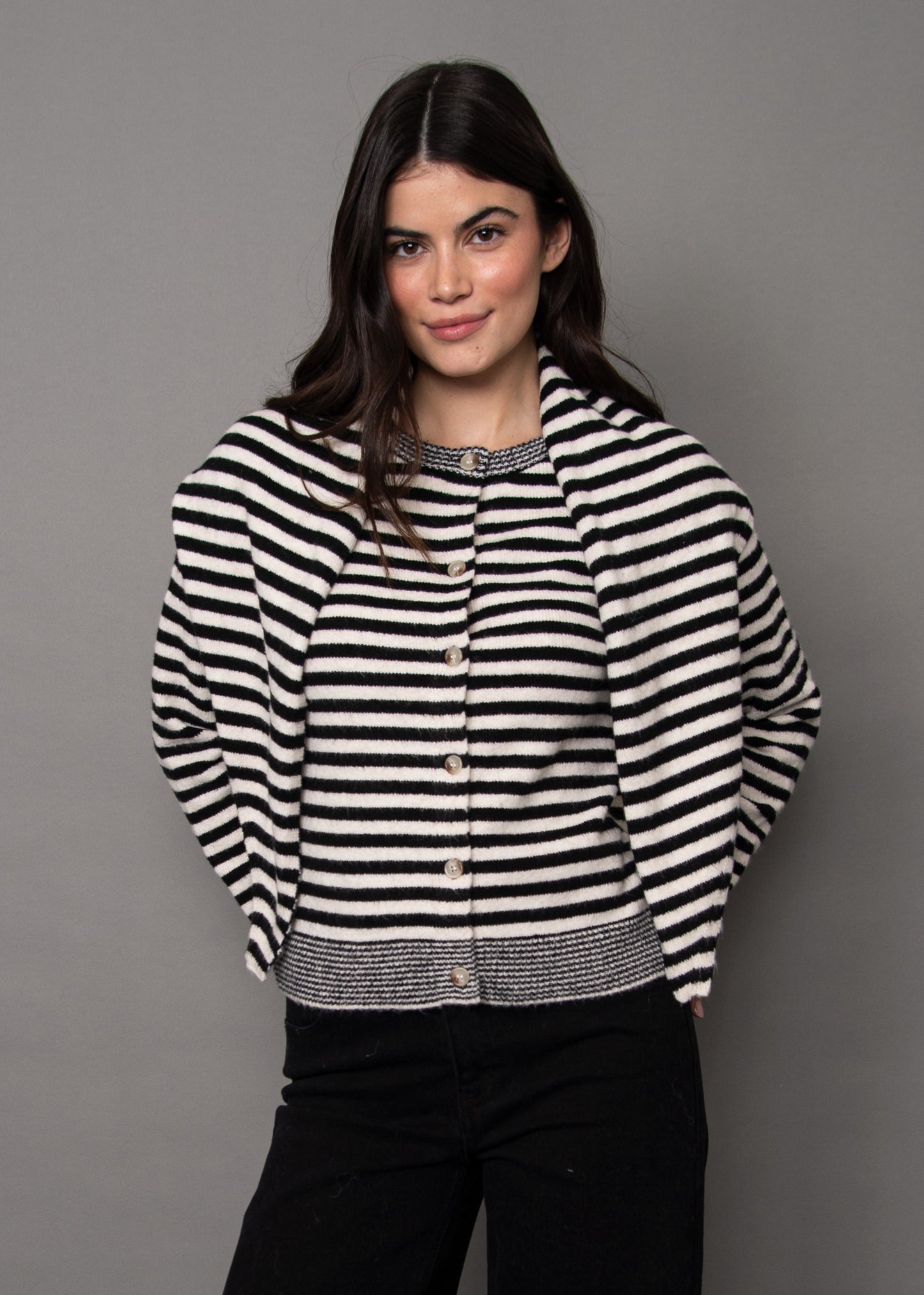 Neela Striped Sweater w/Scarf