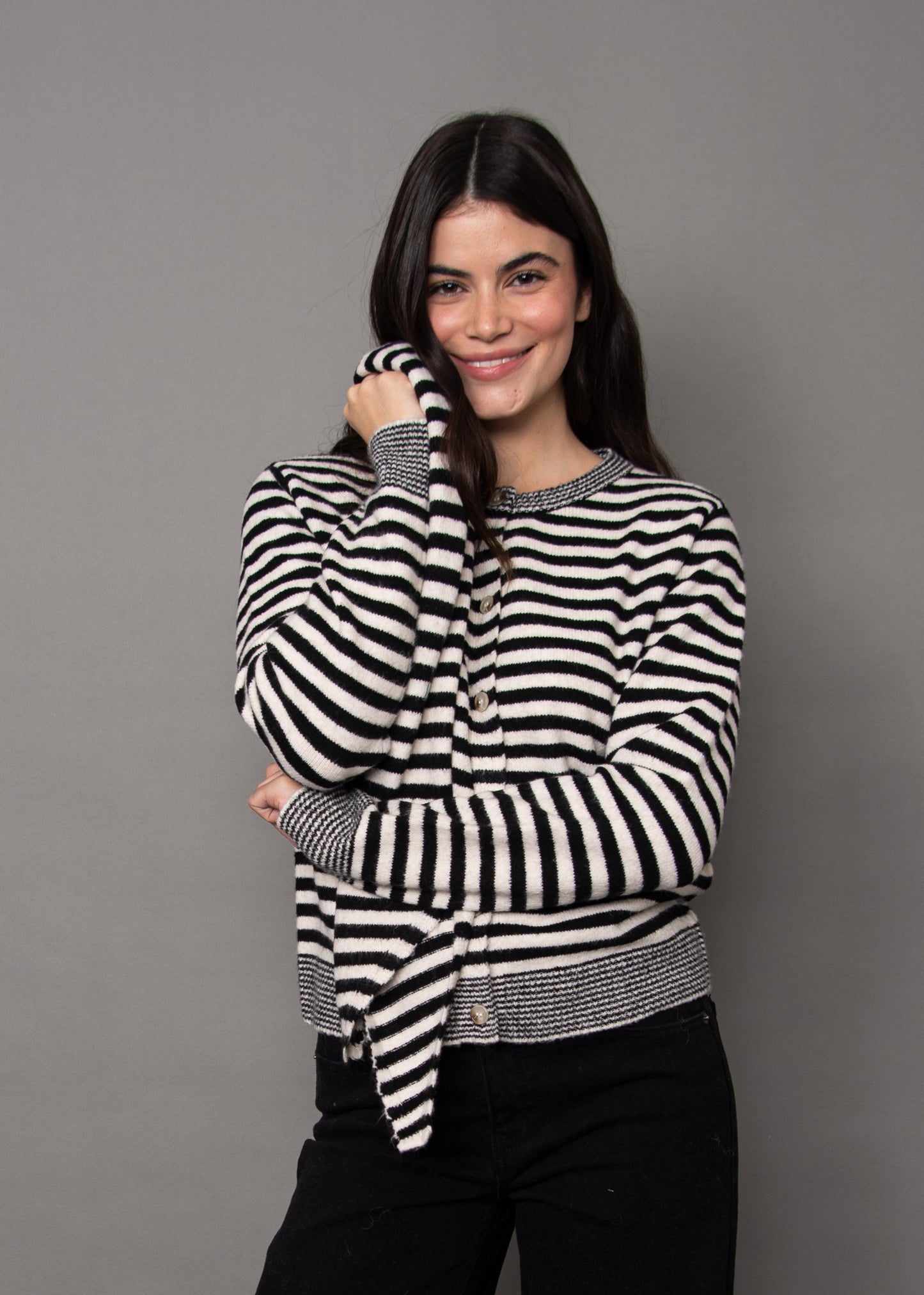 Neela Striped Sweater w/Scarf