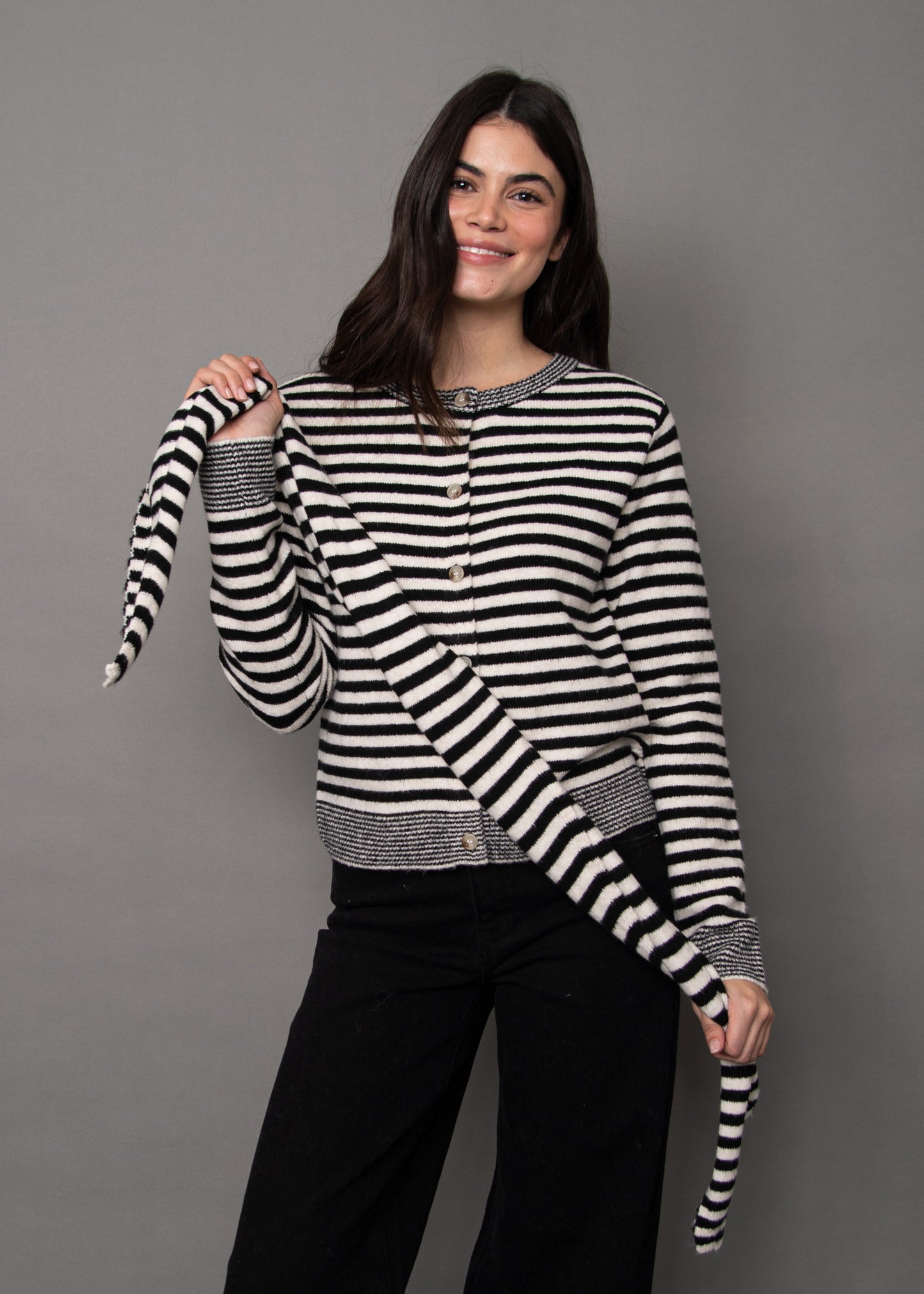 Neela Striped Sweater w/Scarf
