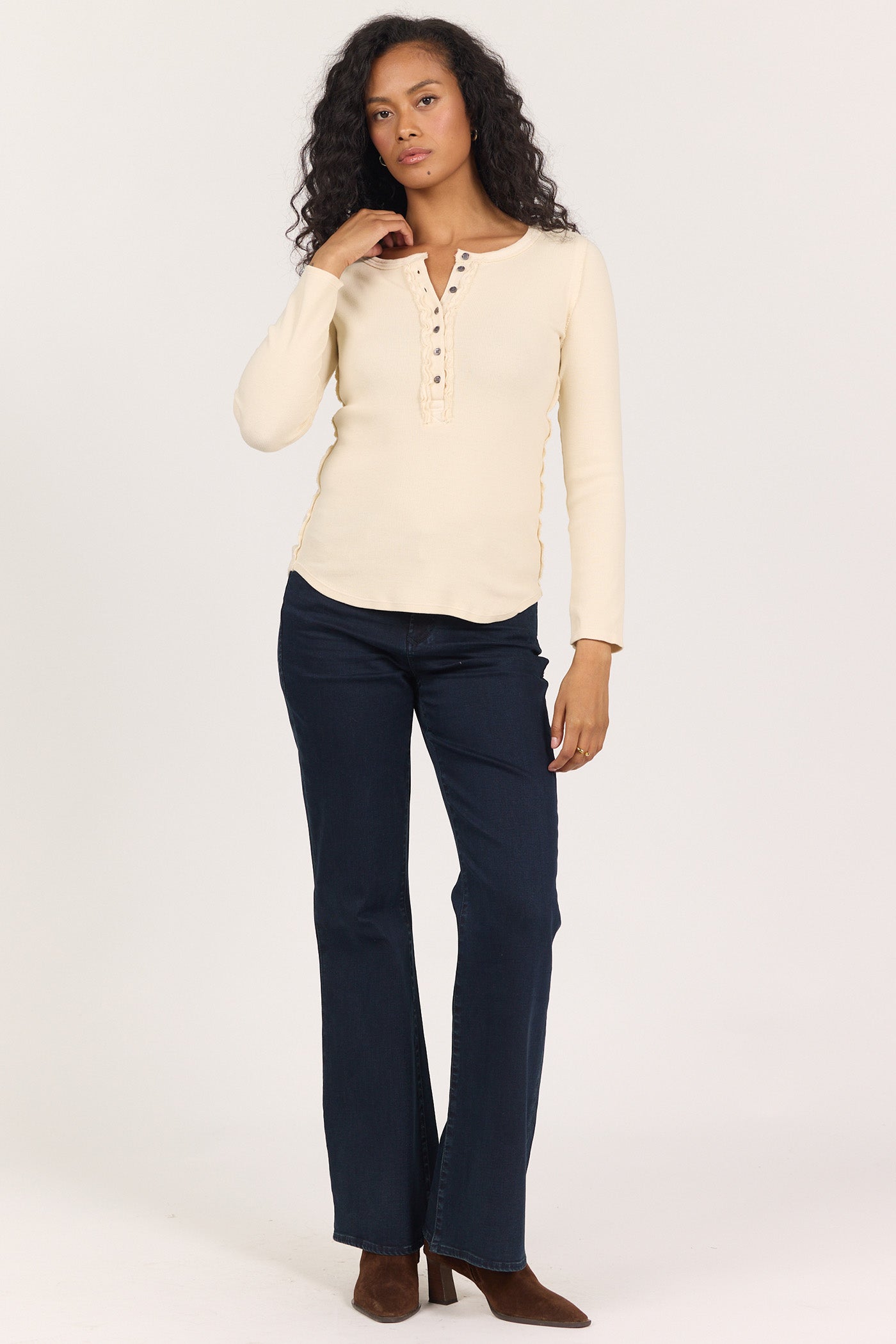 Edie Long Sleeve Tee - Whitecap Grey