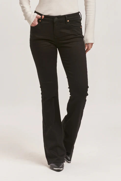 JAXTYN HIGH RISE BOOTCUT JEANS BLACK OLIVE