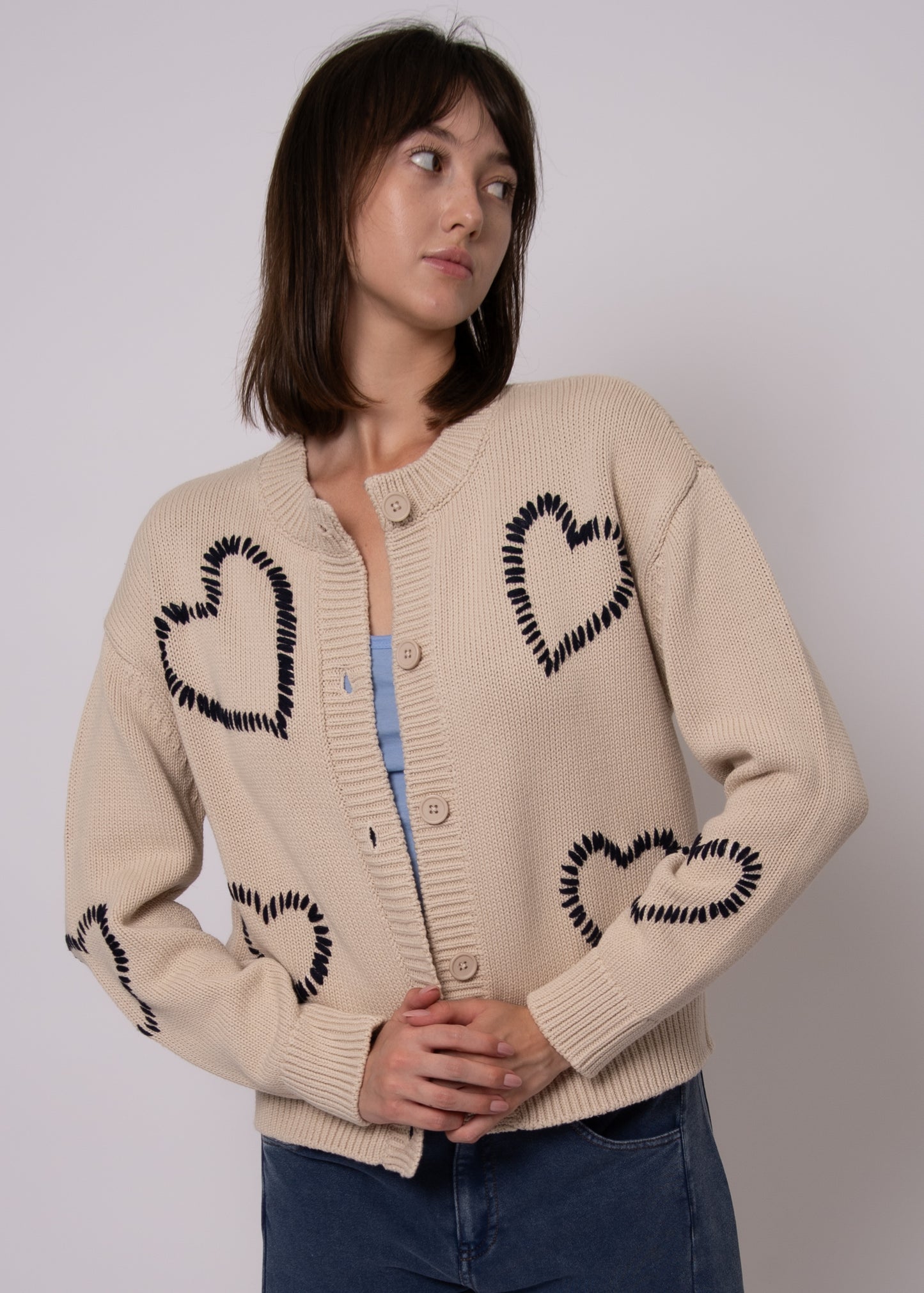 Asha Long Sleeve Crew Neck Cardigan