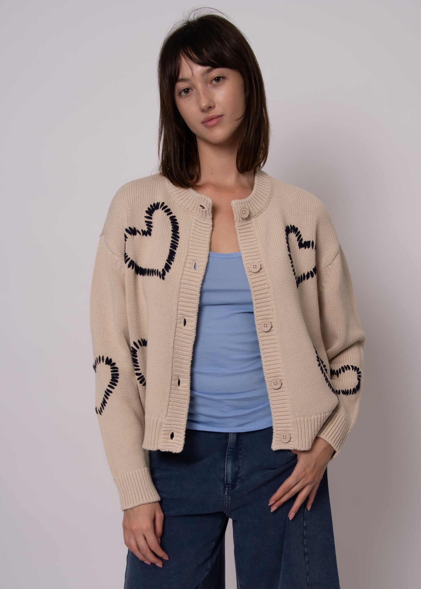 Asha Long Sleeve Crew Neck Cardigan