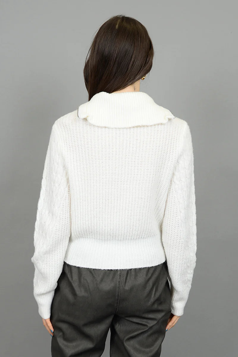 XENIA LONG SLEEVE CREW NECK CARDIGAN