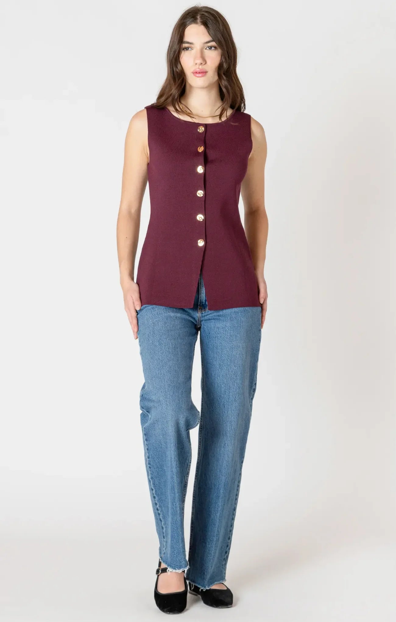 Dex Button Detail Sweater Top