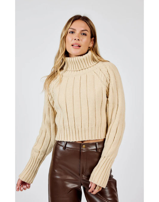 SOLANA TURTLE NECK CROP SWEATER