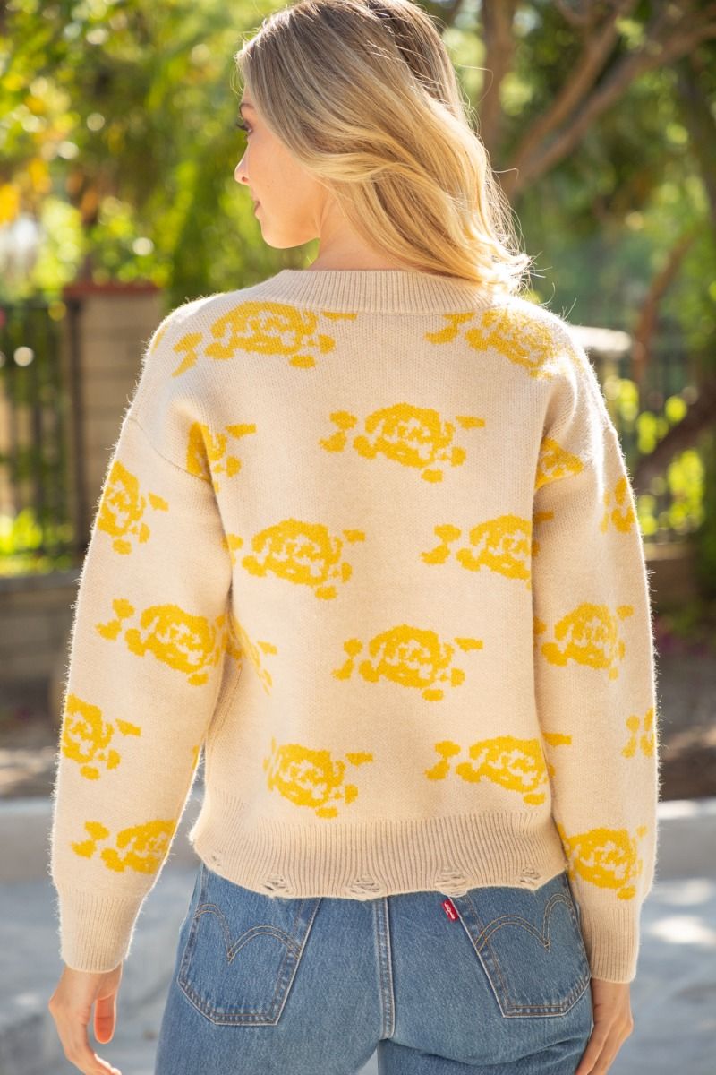 Rose Print Sweater