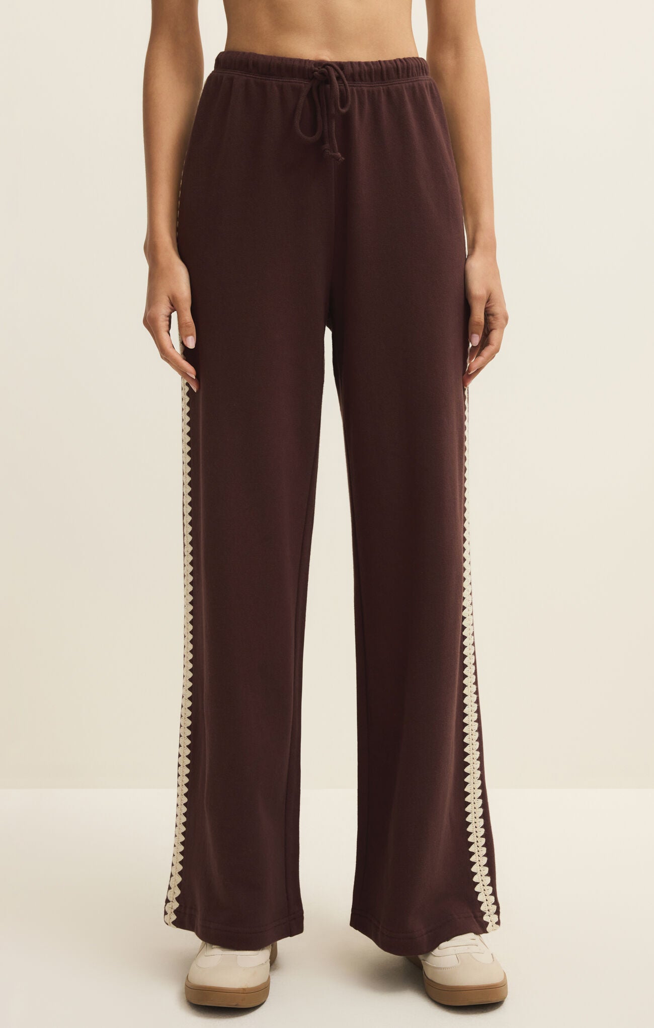 Take All French Terry Track Pant - Chocolate Cherry