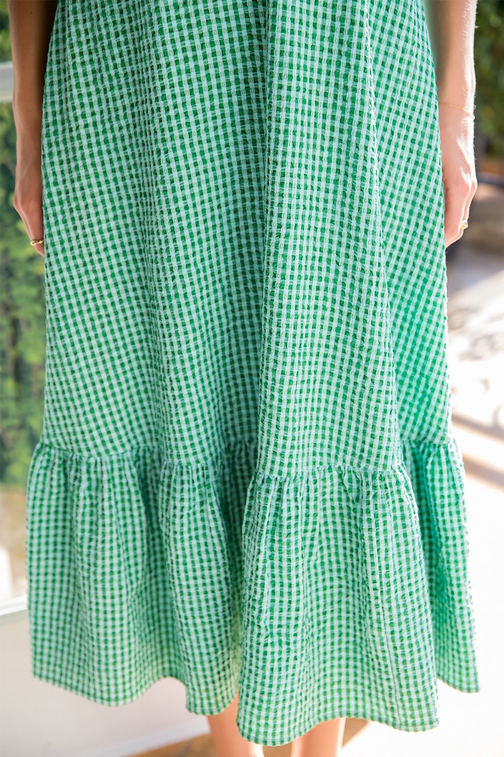 Gingham Large Bow Midi Dress