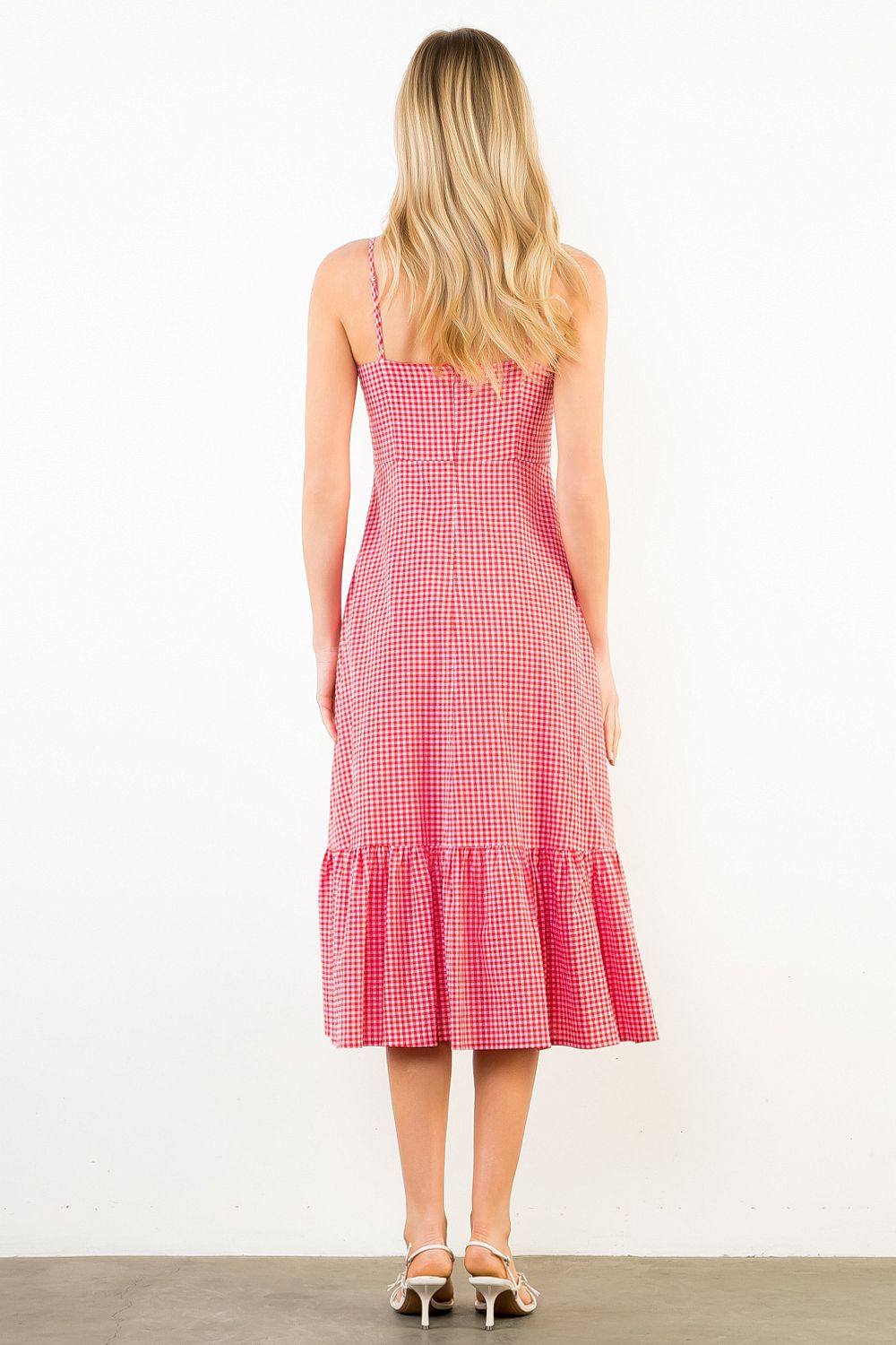 Gingham Large Bow Midi Dress