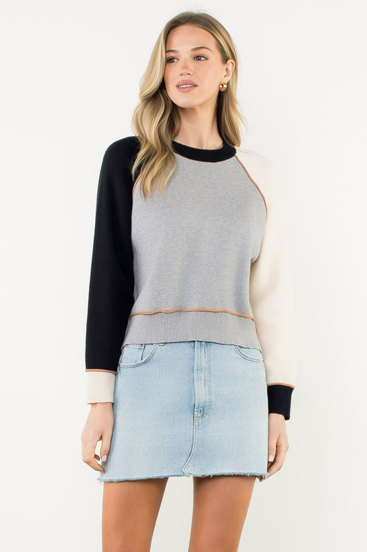 Color Blocked Sweater - Black
